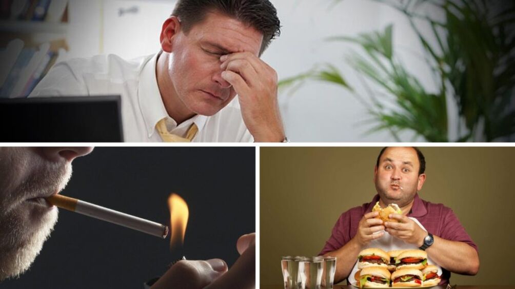 Factores que empeoran la potencia masculina estrés, tabaquismo, desnutrición
